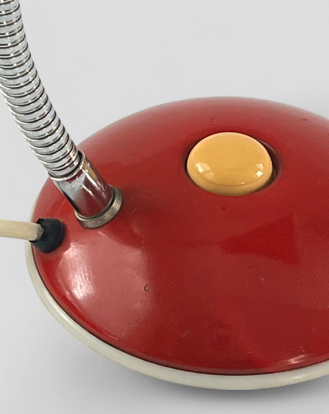Vintage Mid Century Atomic Style Red Metal Gooseneck Desk Lamp photo buy