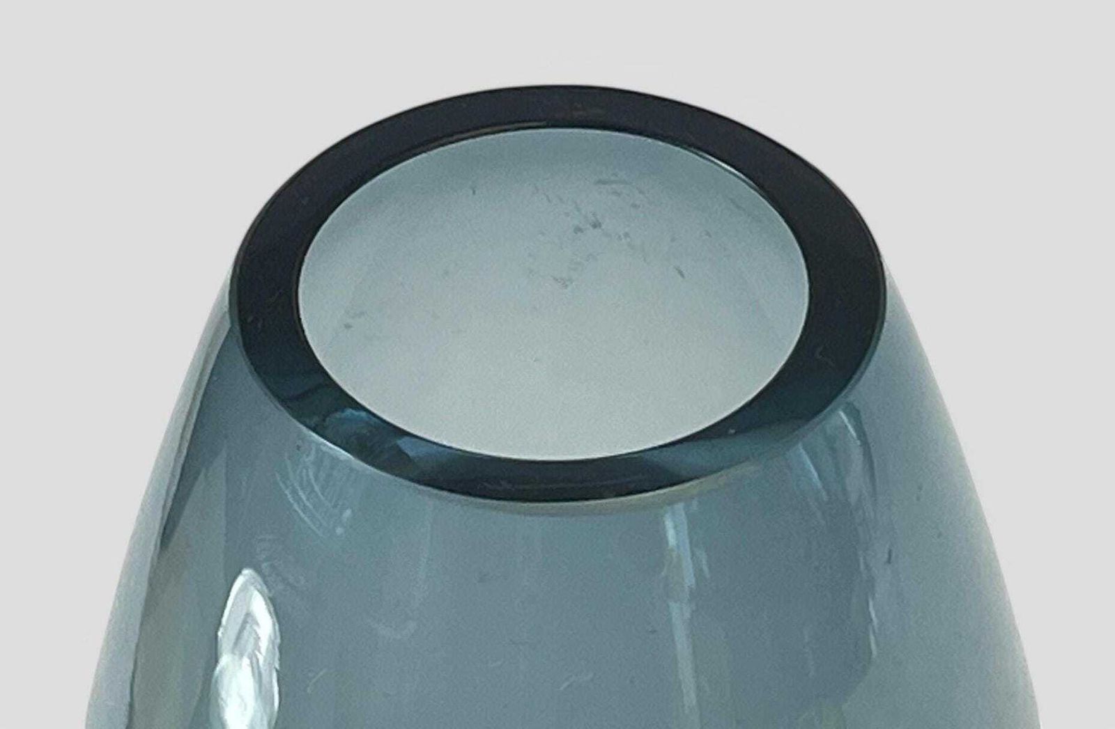 Mid Century Smoked Blue Glass Model 1365 Vase By Tamara Aladin For Riihimaki / Riihimaen Lasi Oy Finland photo furniture