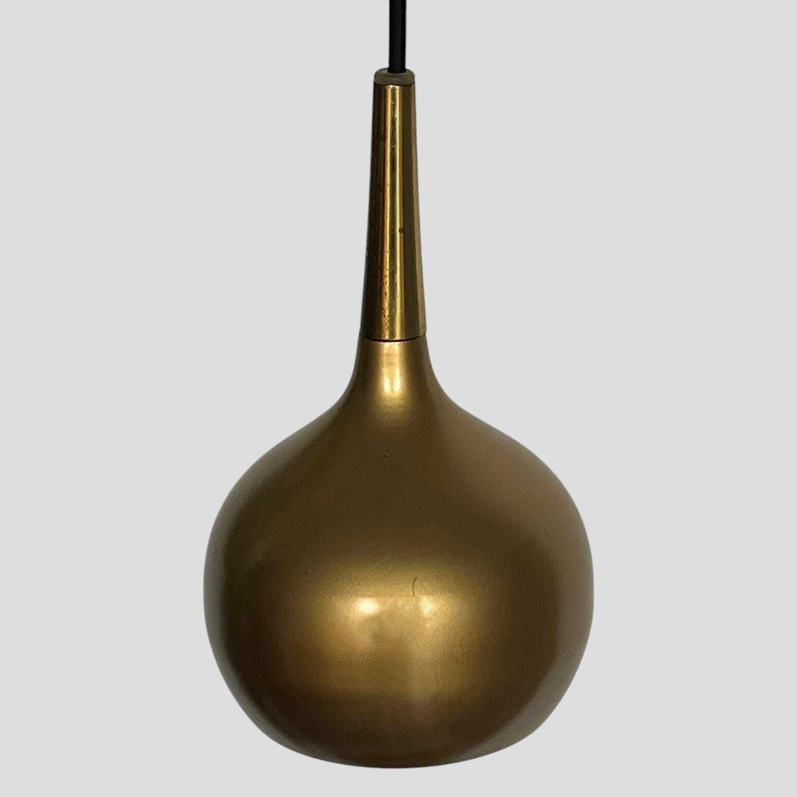 Mid Century Swedish Brass Teardrop Pendant Lamp Set By Hans Agne Jakobsson For Markaryd