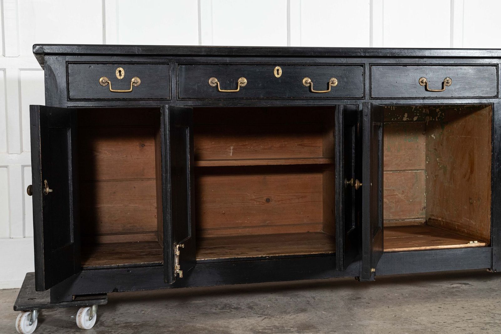photo for sale Monumental 19thc English Ebonised Pine Dresser Base