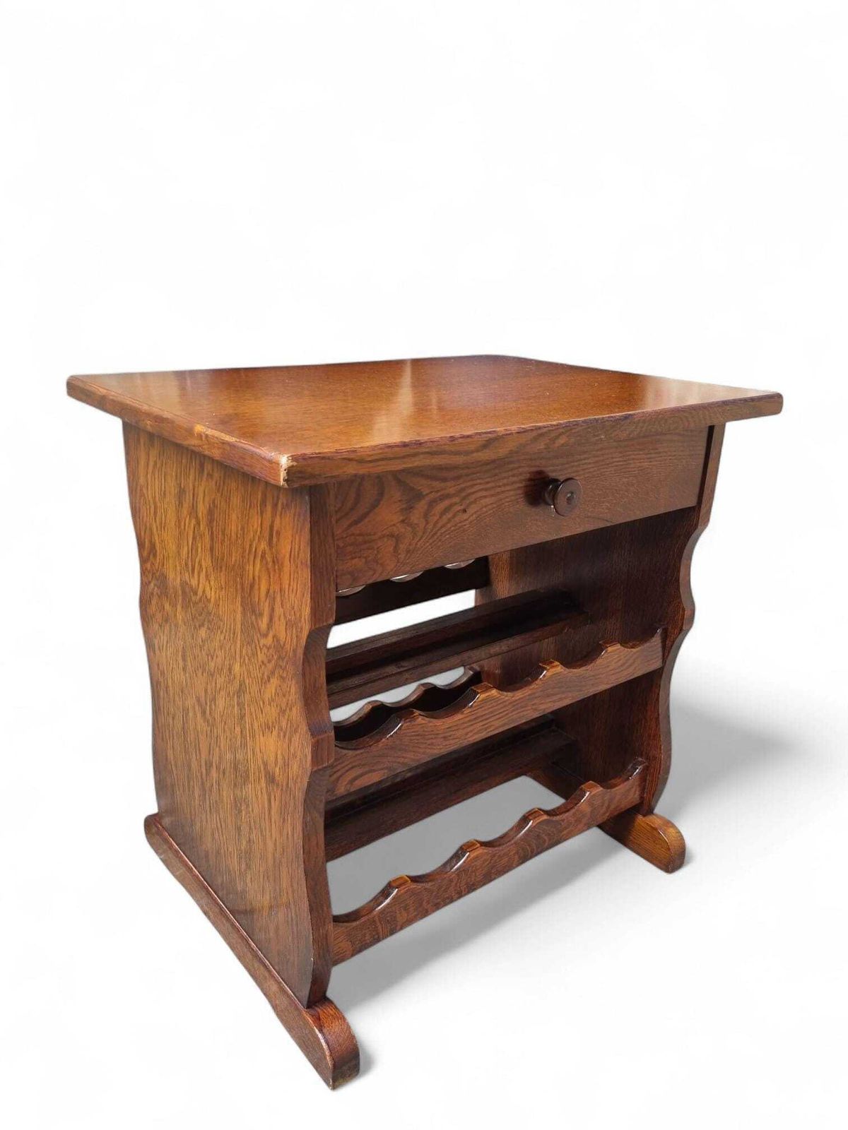 Vintage Wooden Wine Rack / Solid Oak / 20 Bottles / C1970 / Free Delivery photo Furniture