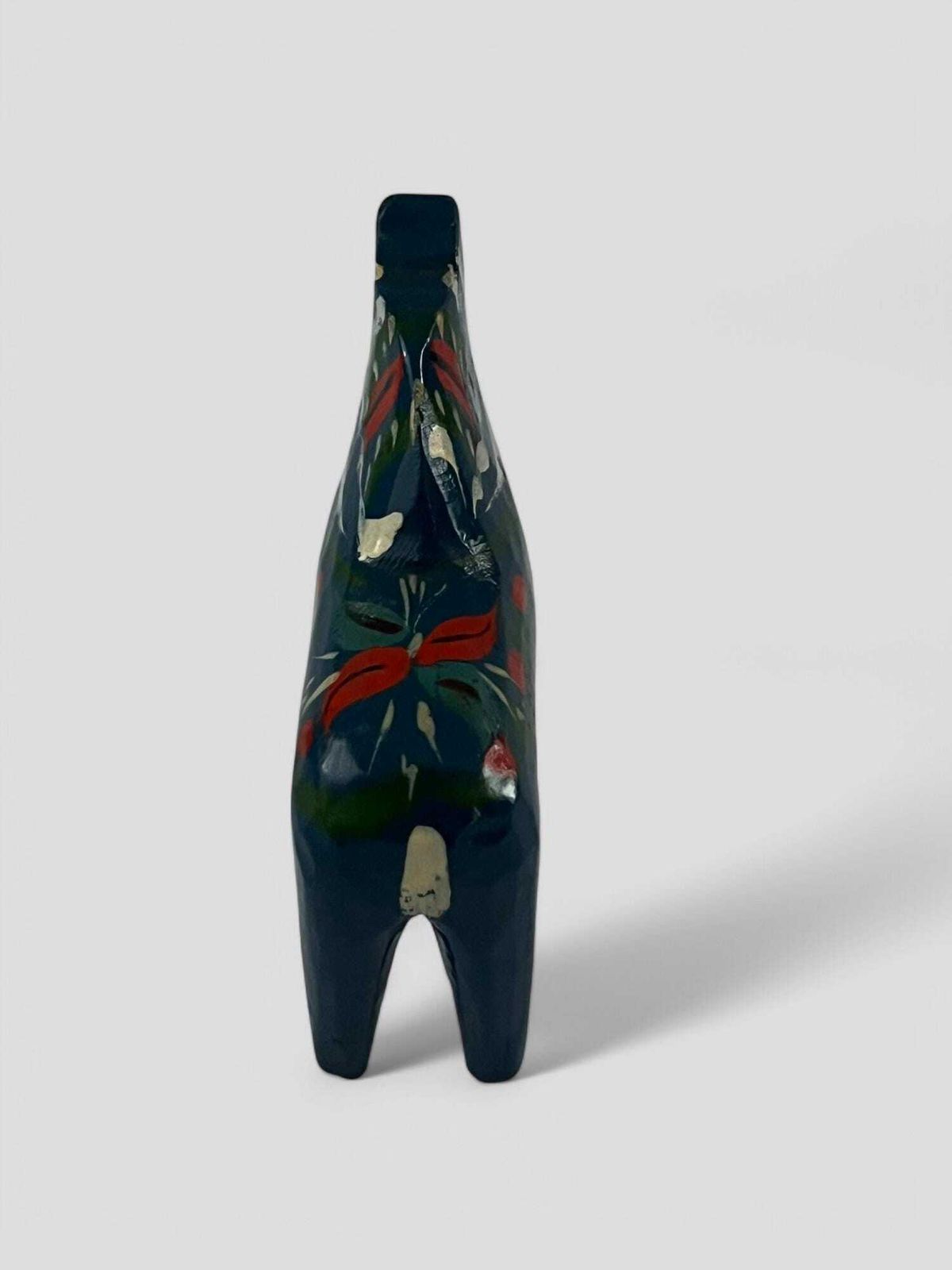 Original Vintage Swedish Blue Hand Painted Wooden Dala Horse By Nils Olsson For Akta Dalahemslojd photo Art