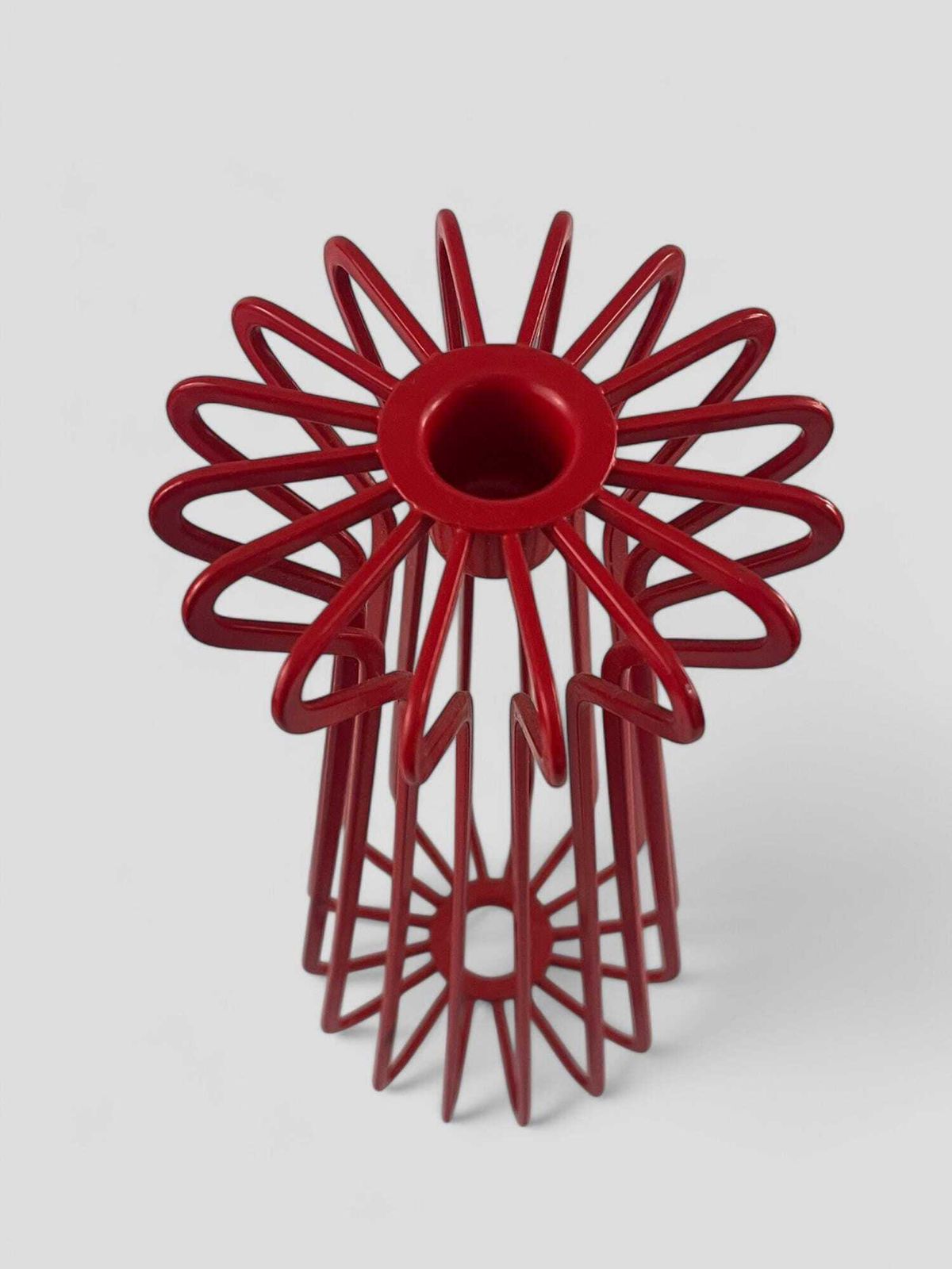 Pair Of Vintage 1990's Ikea Tradig Red Wire Candle Holders By Ehlen Johansson photo Home Decor