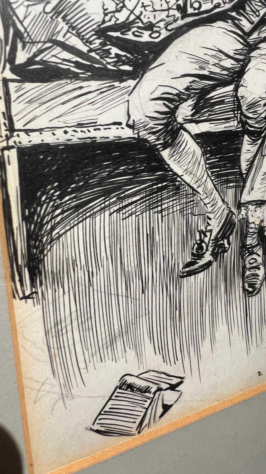 Early 1900s Ink Drawing By Jasper Weird – Satirical Period Scene For Judy Magazine photo Art