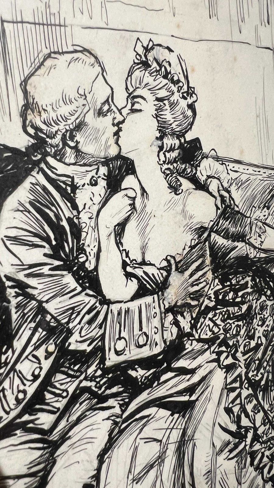 Early 1900s Ink Drawing By Jasper Weird – Satirical Period Scene For Judy Magazine photo 179.0
