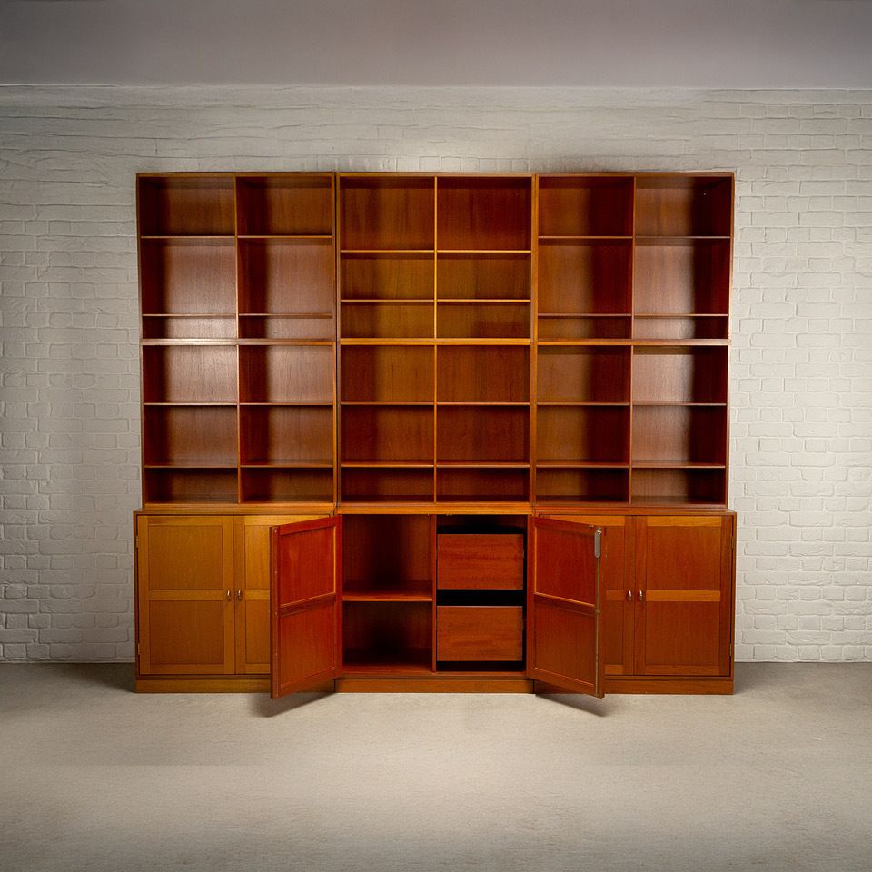 Large Set Of Modular Teak Bookshelves By Christian Hvidt For Søborg Møbler, Denmark, 1960s photo for sale