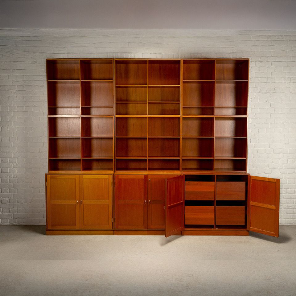 Large Set Of Modular Teak Bookshelves By Christian Hvidt For Søborg Møbler, Denmark, 1960s photo Furniture