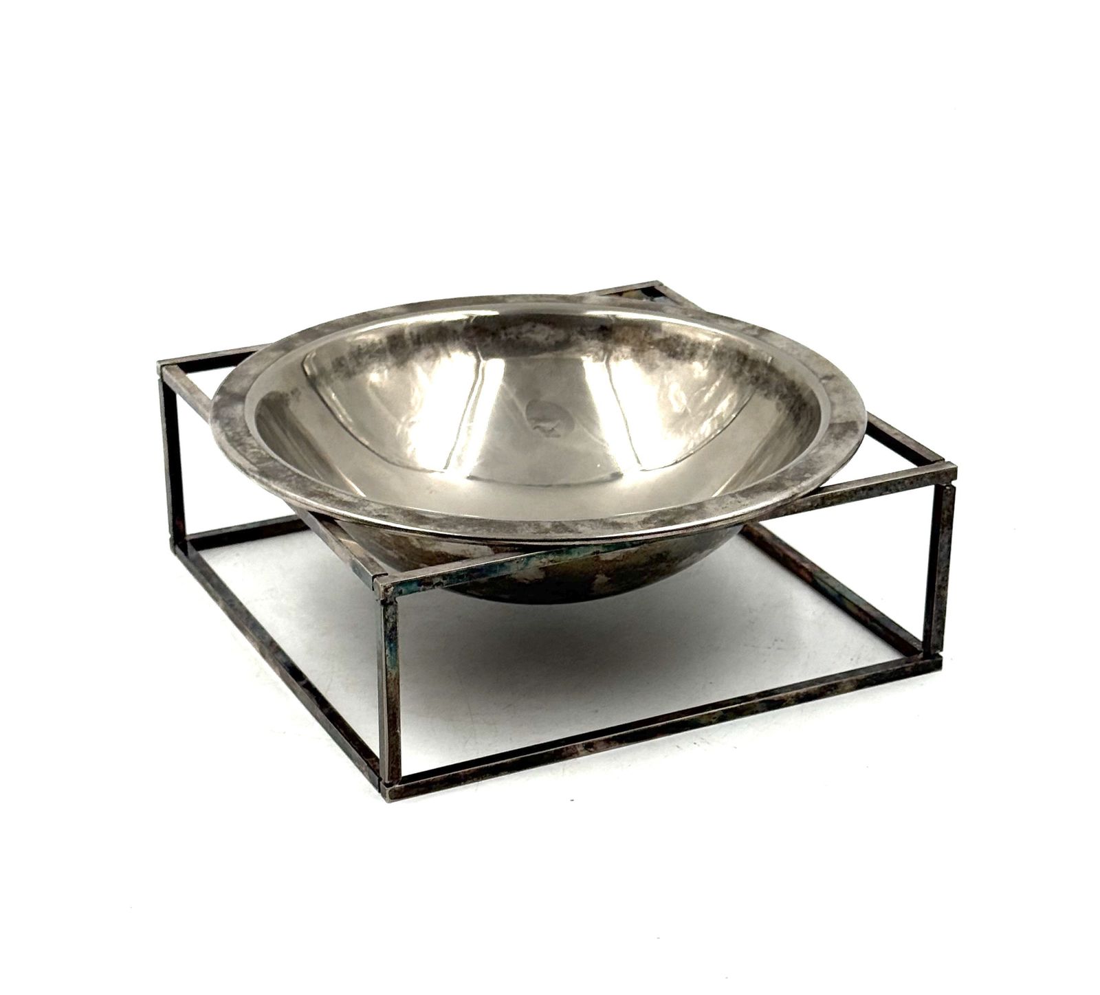 Mid Century Modern Silver Plated Bowl / Vide Poche, Pm Italy 1970s