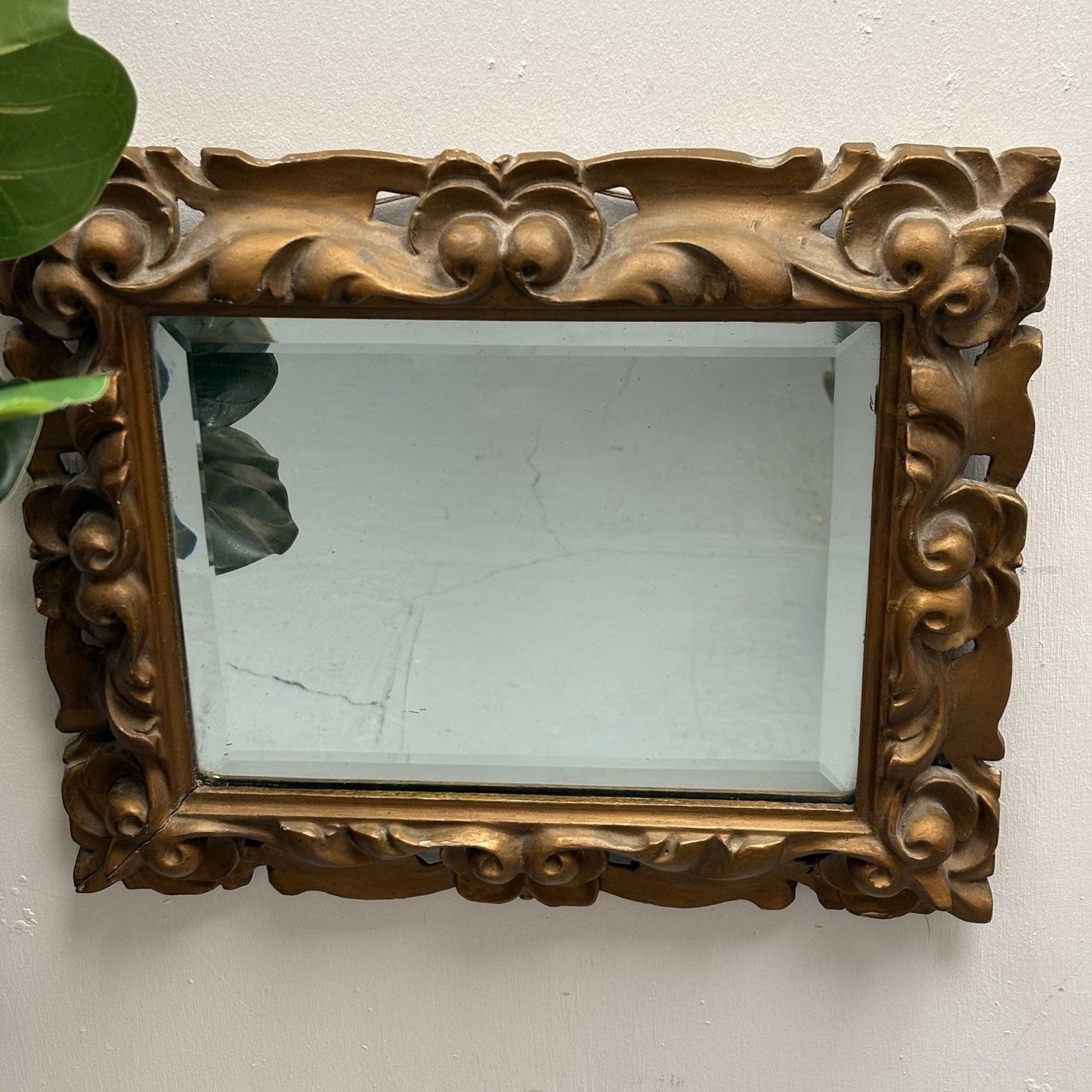 A Bevelled Plate Wall Mirror In A Pierced Carved & Gilt Painted Roccoco Frame photo furniture