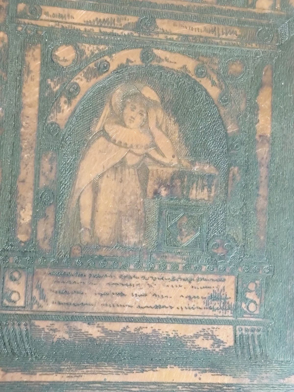 Antique Etched Copper Printing Plate Monument To Anne Wylde In Tong Church In Salop photo buy