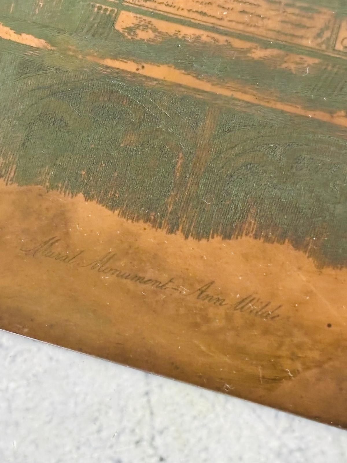 photo furniture Antique Etched Copper Printing Plate Monument To Anne Wylde In Tong Church In Salop