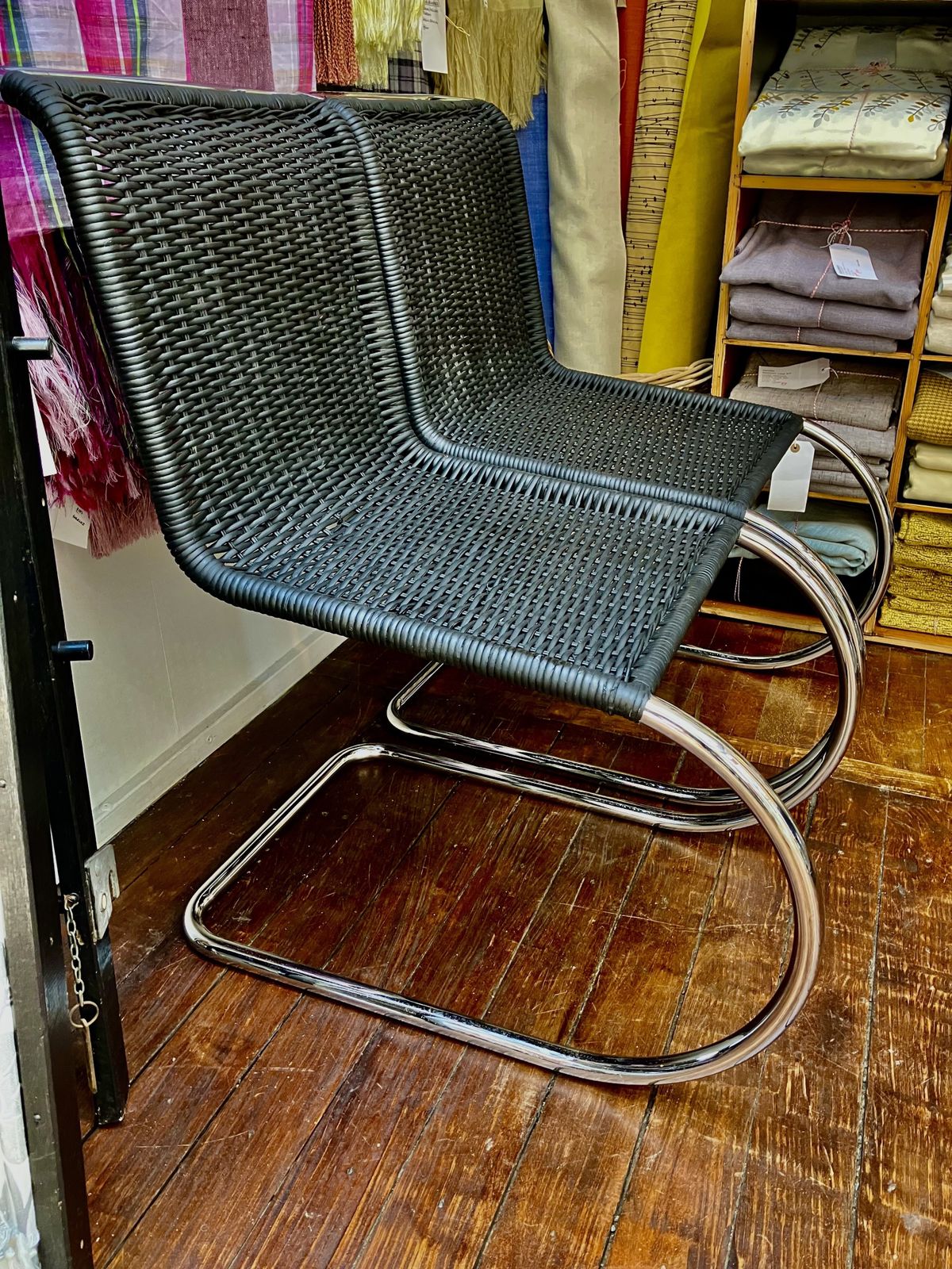 Set Of 4 Modernist Chrome And Wicker Cantilever Chairs photo vinterior