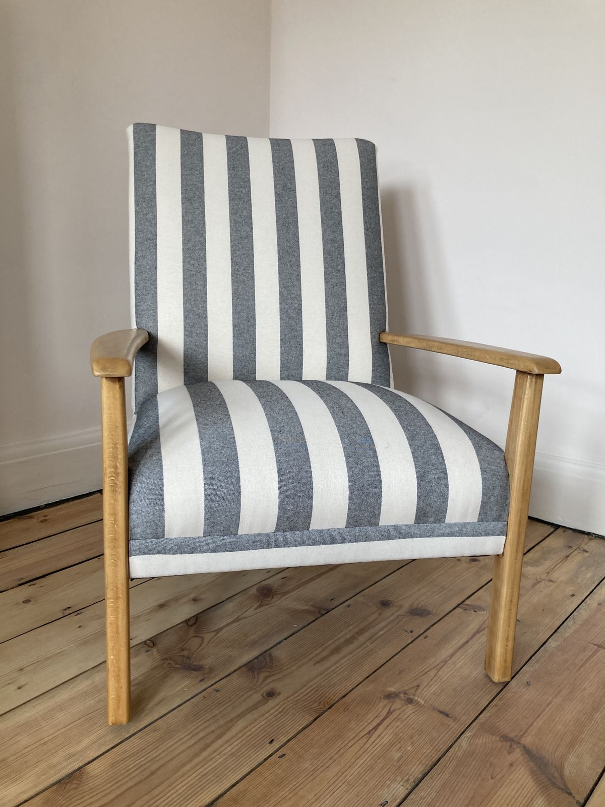 Furniture Cintique Mid Century Armchair Professionally Upholstered photo