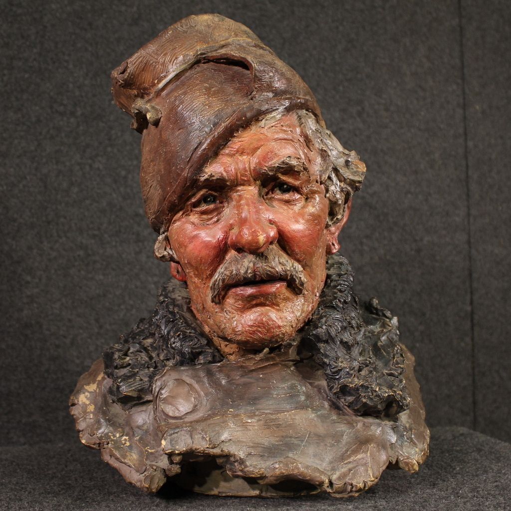 2900.0 Italian Terracotta Sculpture Of A Fisherman From The 20th Century photo