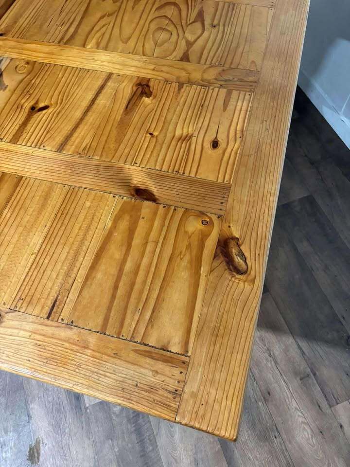Original Mexican Pine Dining Table photo vintage