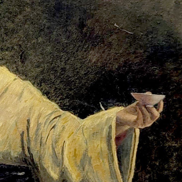 Léo Page (1951) – Oil On Hardboard: "Woman With Sake" – Large Oriental Painting photo for sale