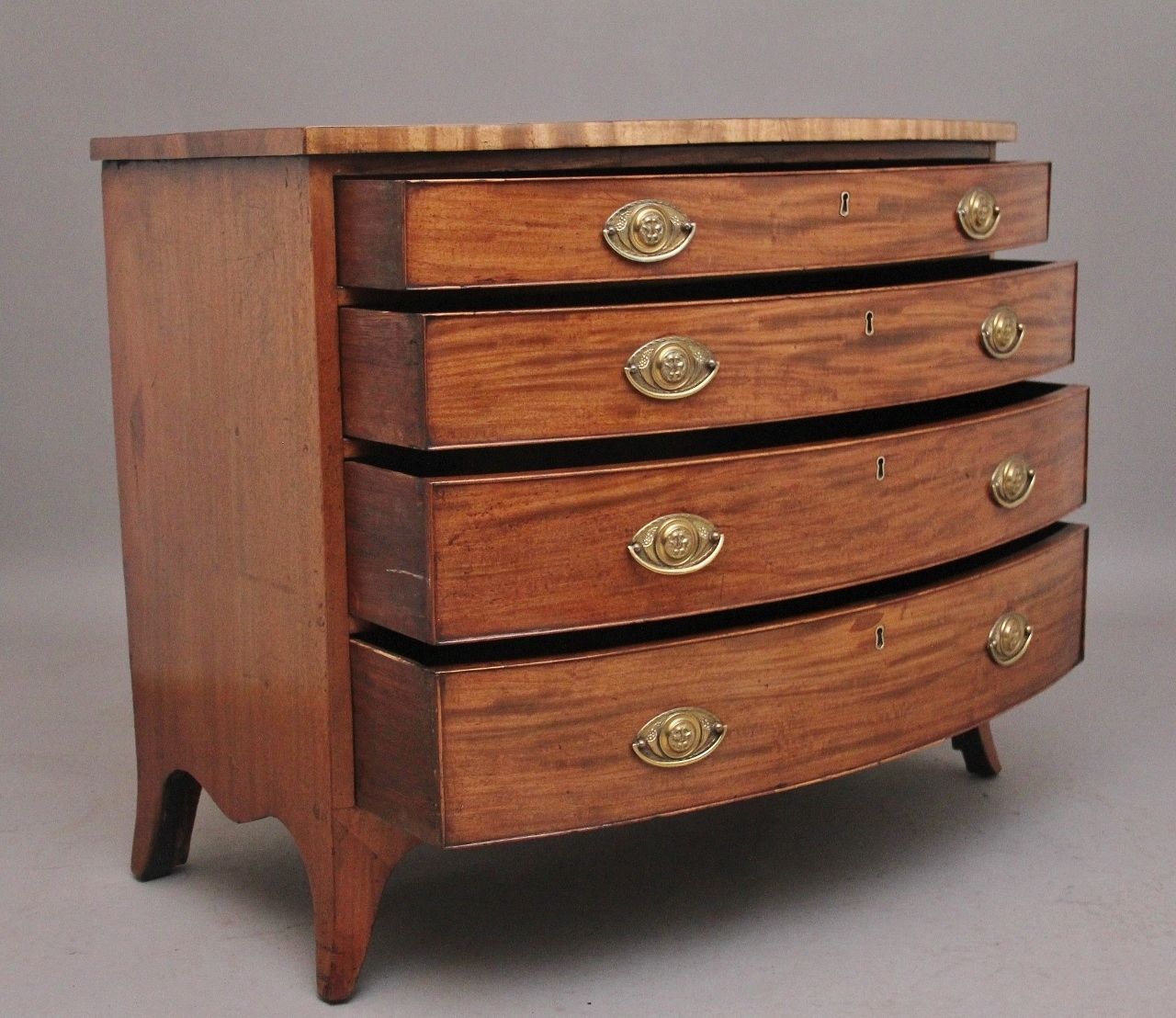 19th Century Mahogany Bowfront Chest photo Furniture