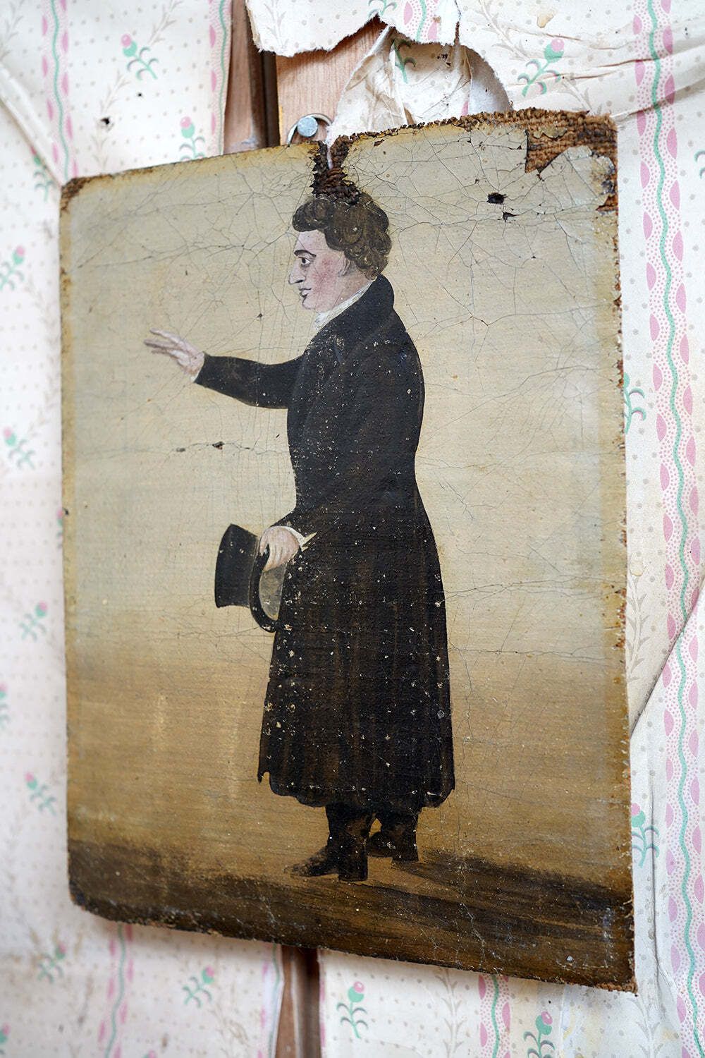 An Early 19thc Naïve School Oil Portrait Of A Gentleman C.1830 photo for sale
