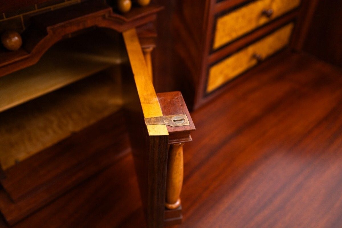 Furniture Antique Bureau With Storage Compartments, Northern Europe, Ca. 1880. After Renovation. photo