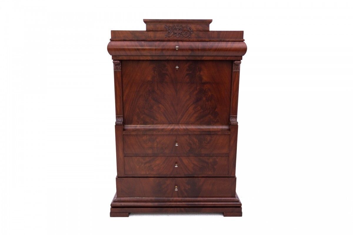 Antique Secretary From Around 1880, Northern Europe. After Renovation. photo for sale