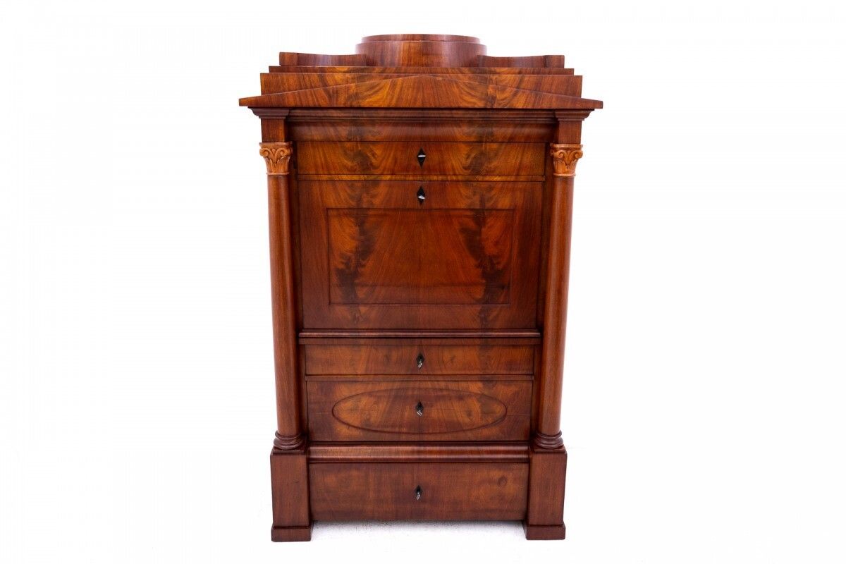 Biedermeier Secretary, Western Europe, Around 1840. After Renovation. photo furniture