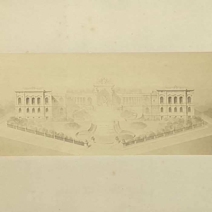 Adolphe Terris (1826–1899) Project For The Palais Longchamp, Marseille Albumen Print After An Architectural Drawing – Circa 1865–1869