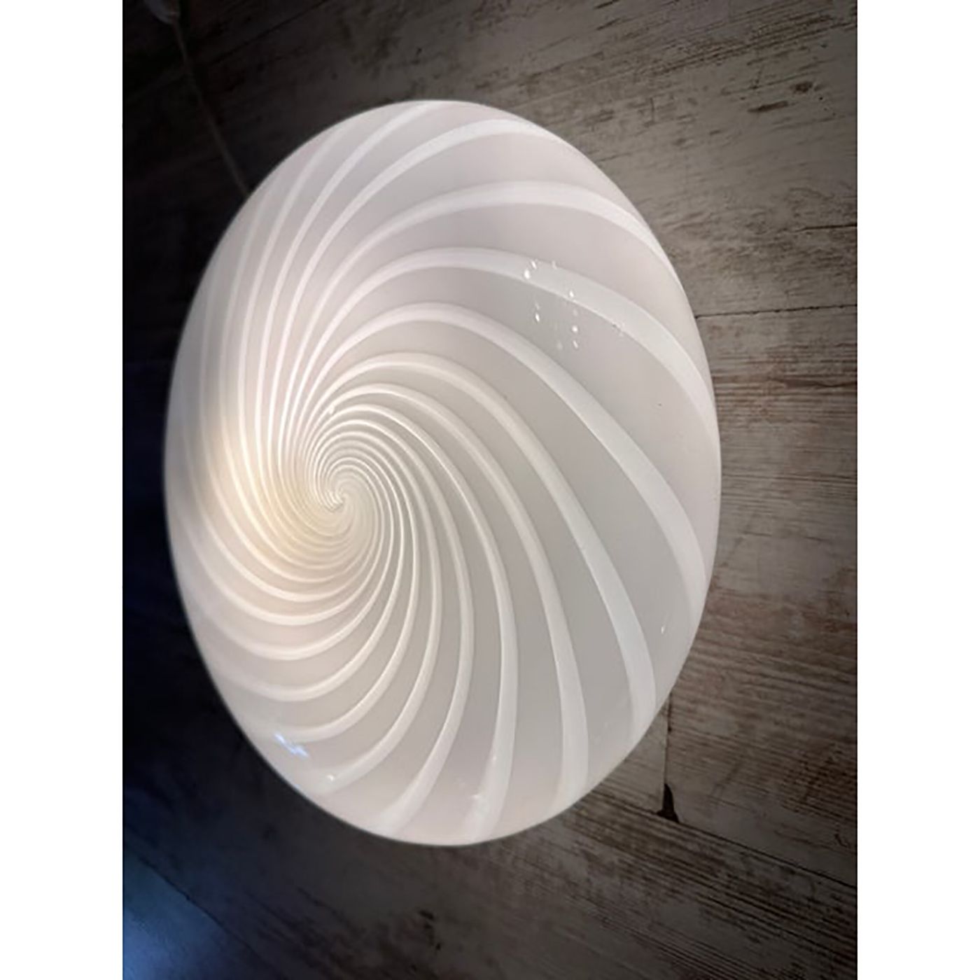 Contemporary Italian Milky White Swirls Murano Glass Flush Mount Or Wall Sconce photo Lighting