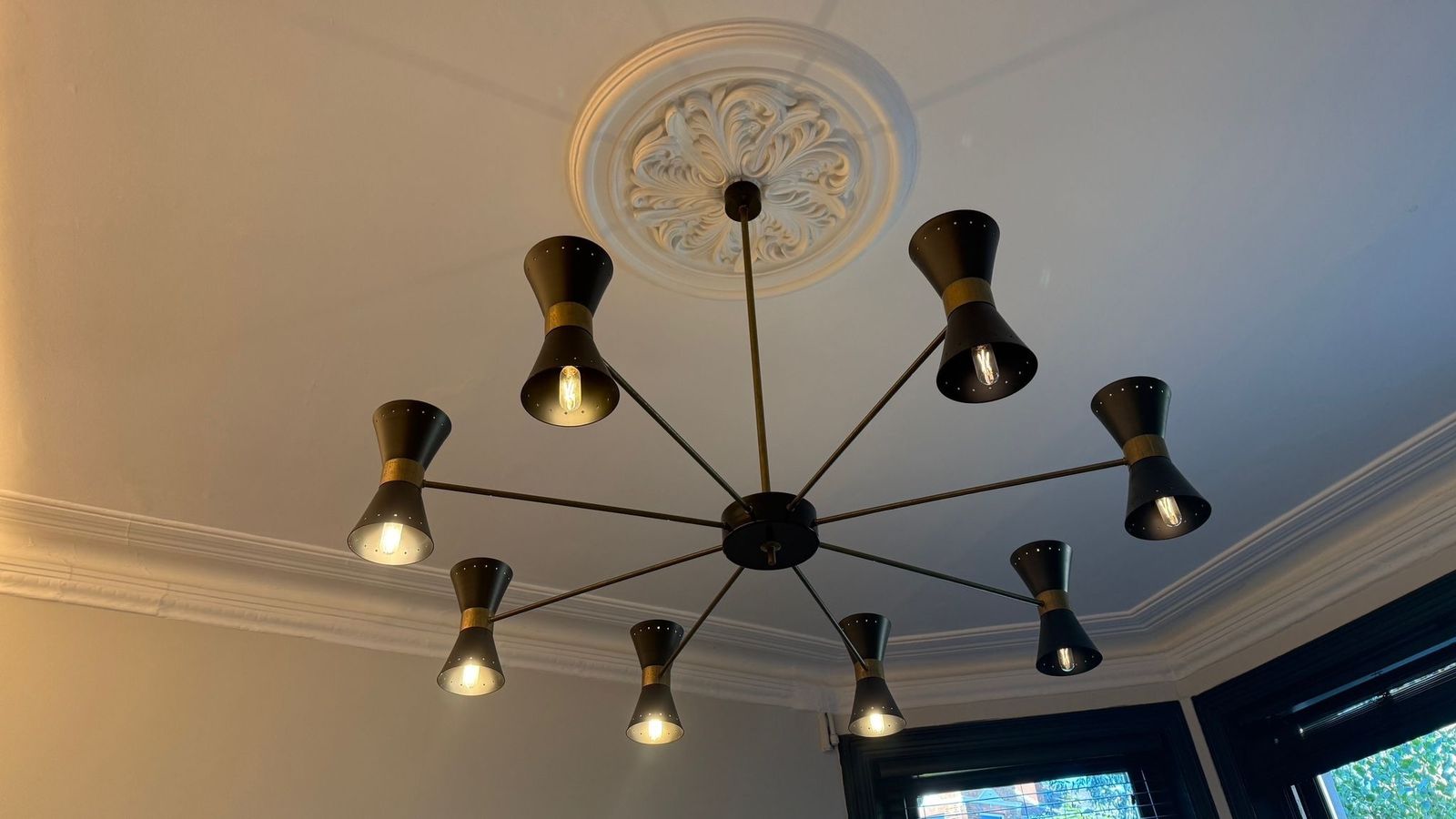 Mid Century "Diabolo" Chandelier Italian Stilnovo Sputnik Style photo furniture