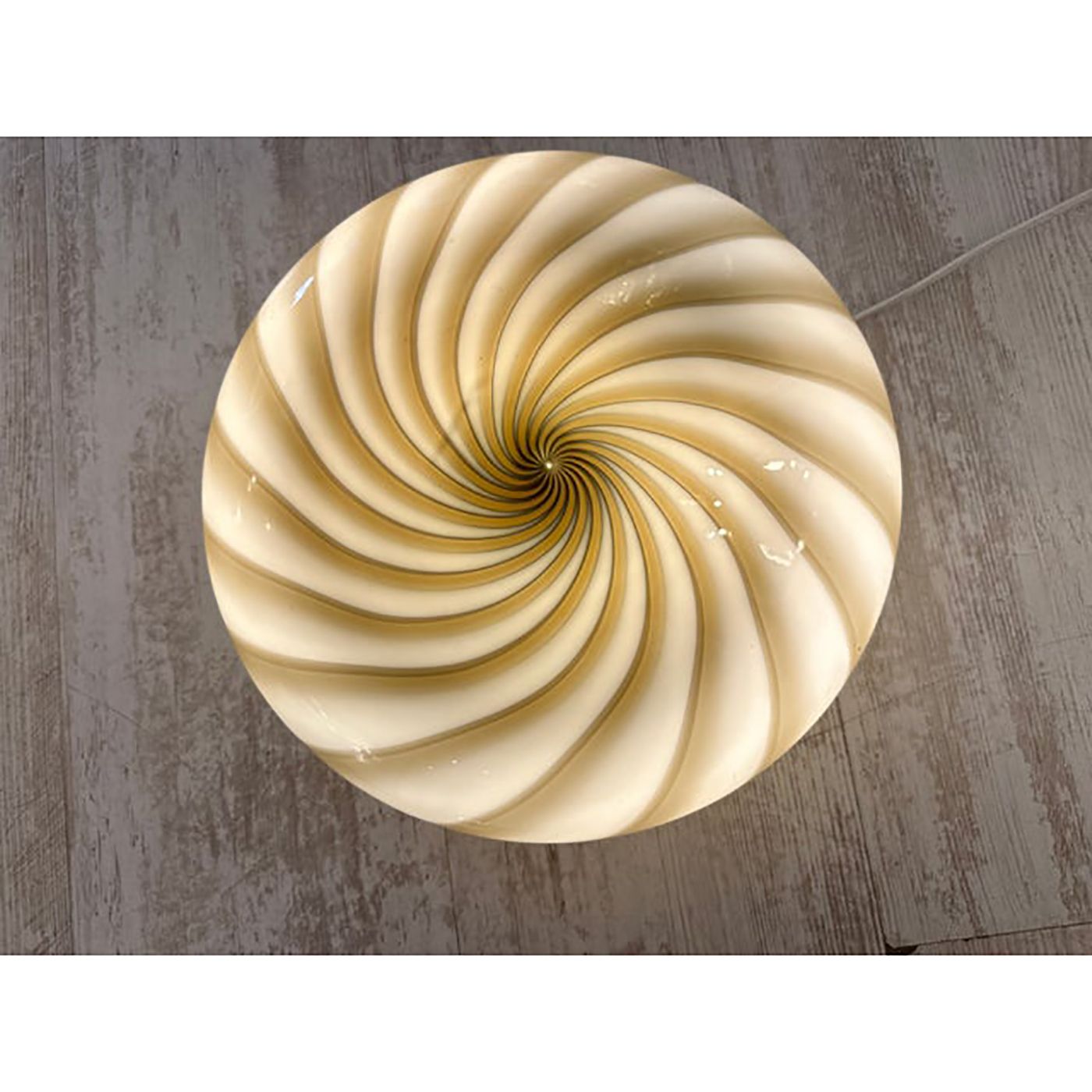 Contemporary Italian Milky White And Brown Swirls Murano Glass Flush Mount Or Wall Sconce photo 3200.0