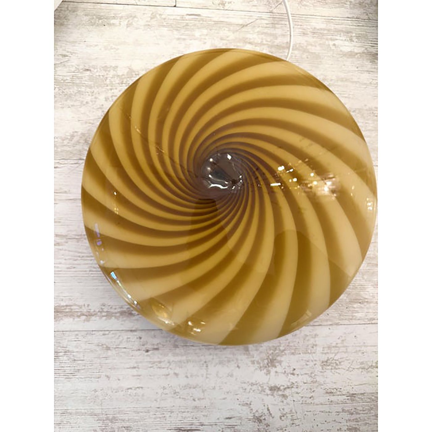 Italian Milky White And Green Swirls Murano Glass Flush Mount Or Wall Sconce photo Lighting