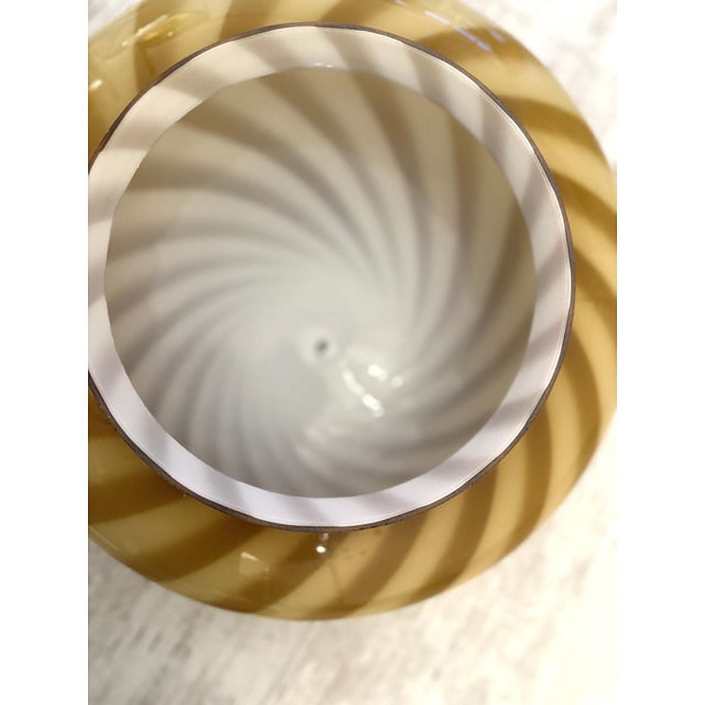 Italian Milky White And Green Swirls Murano Glass Flush Mount Or Wall Sconce photo vinterior