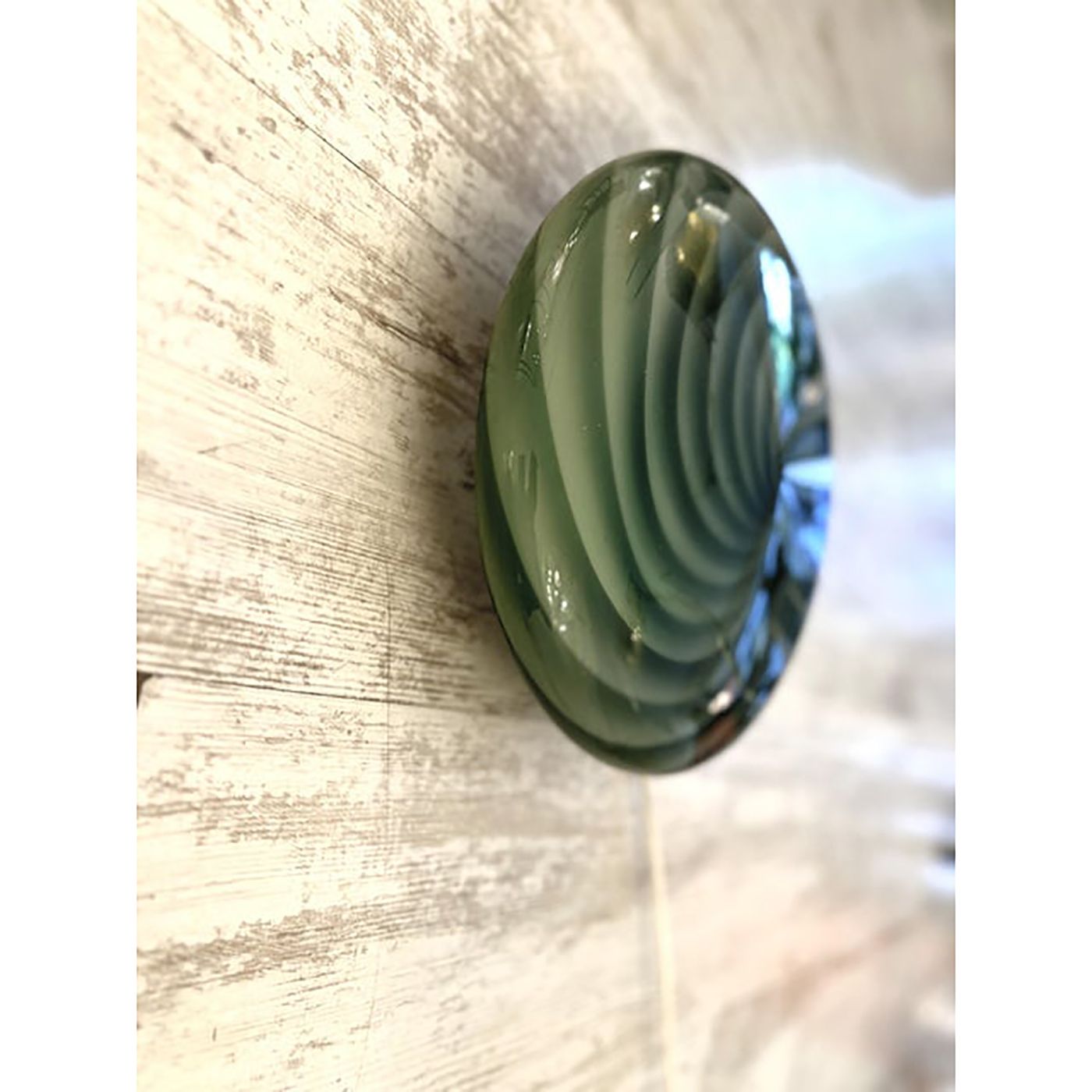 Italian Milky White And Green Swirls Murano Glass Flush Mount Or Wall Sconce photo furniture