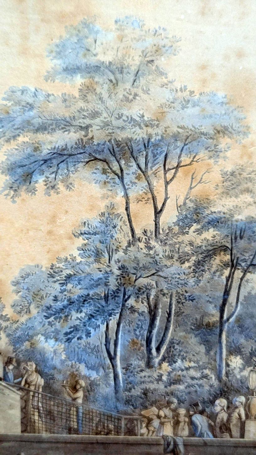 Aquatint, The Walk In The Turkish Garden Engraved By Jean Pierre Marie Jazet photo buy