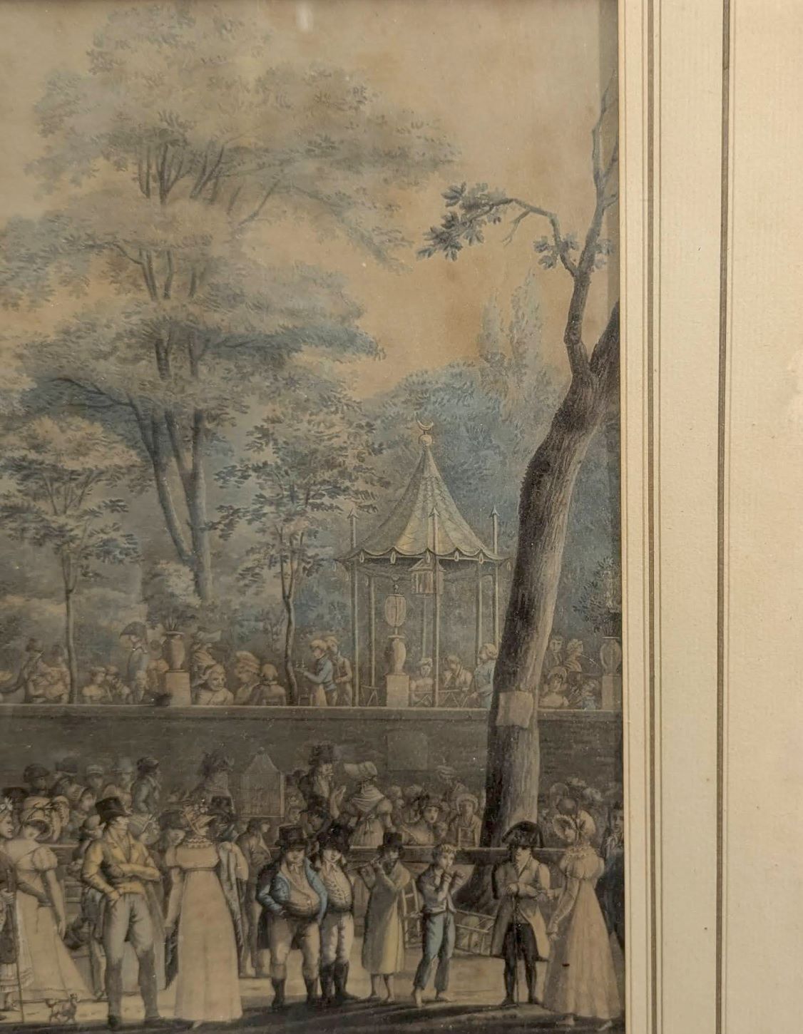 photo vinterior Aquatint, The Walk In The Turkish Garden Engraved By Jean Pierre Marie Jazet