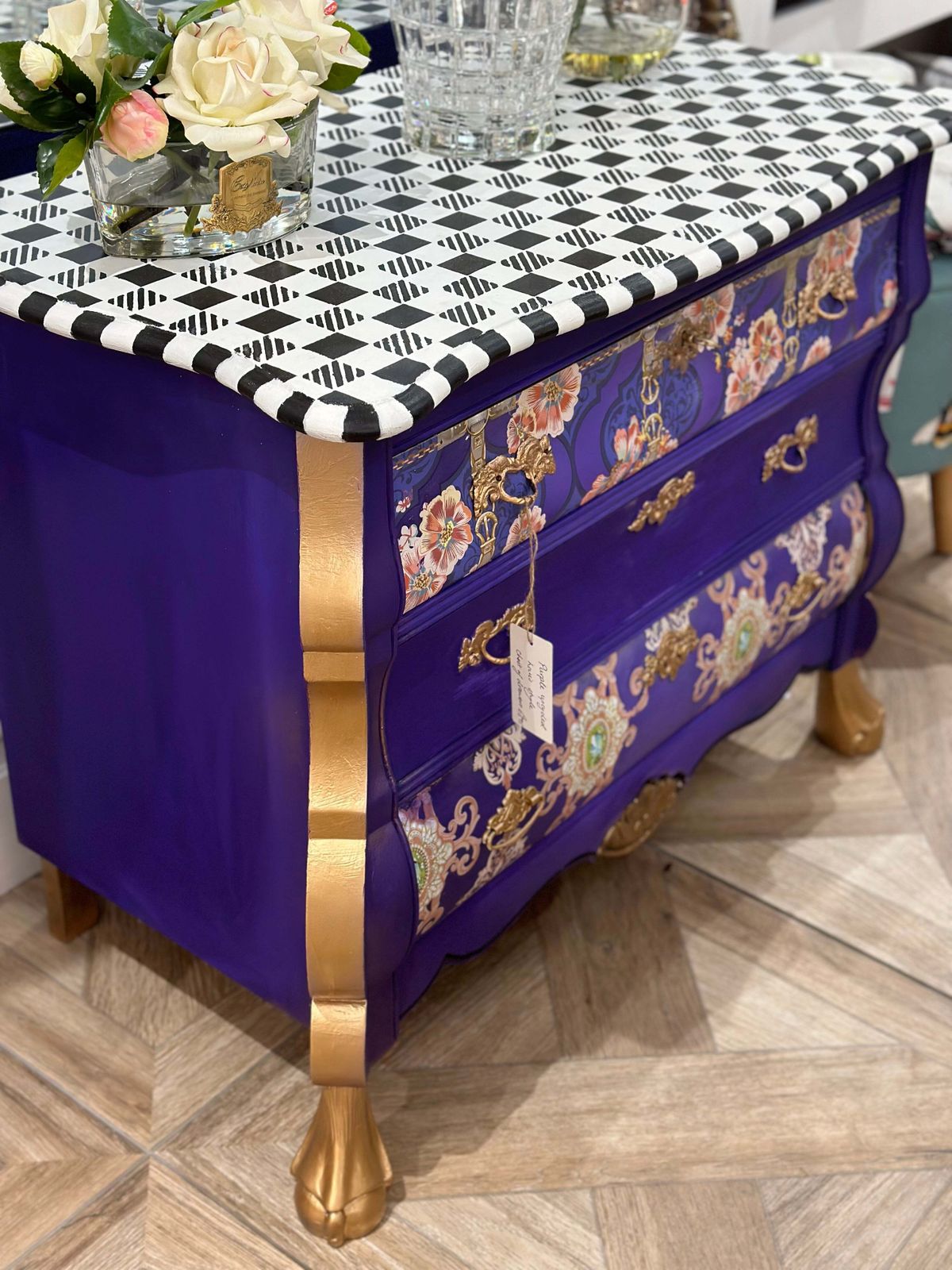 Purple Checkerboard Set Of Drawers photo furniture