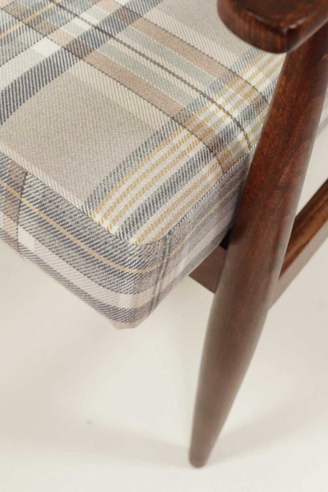 Vintage Set Armchair And Footstool Tartan Royal Design Mid Century Style, 1960 photo vinterior