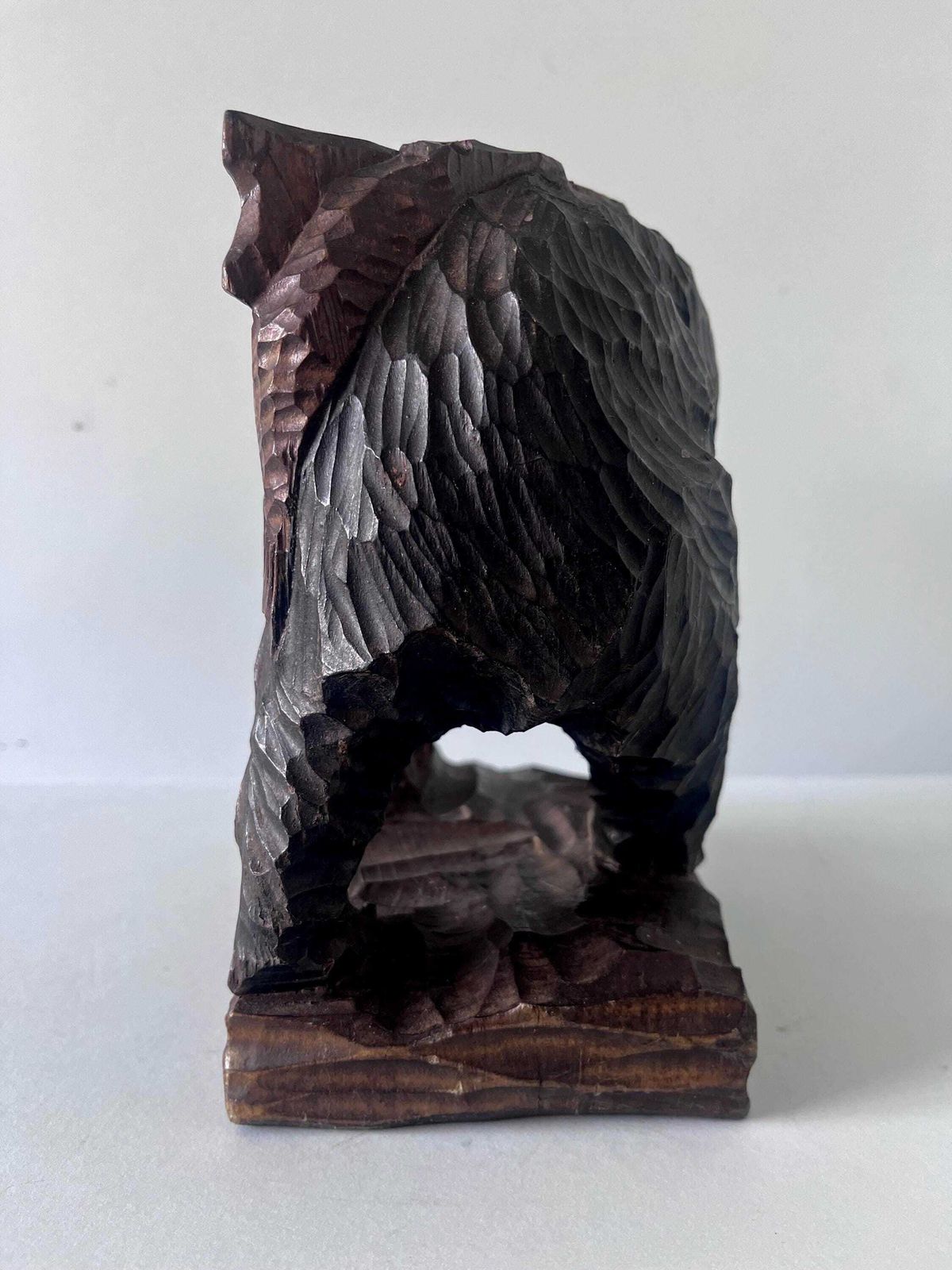 photo for sale Vintage Hand Carved Wooden Bear Figurine. Large Japanese Ainu Bear, Antique Hand Carved Wooden Bear From Japan, Japanese Folk Art