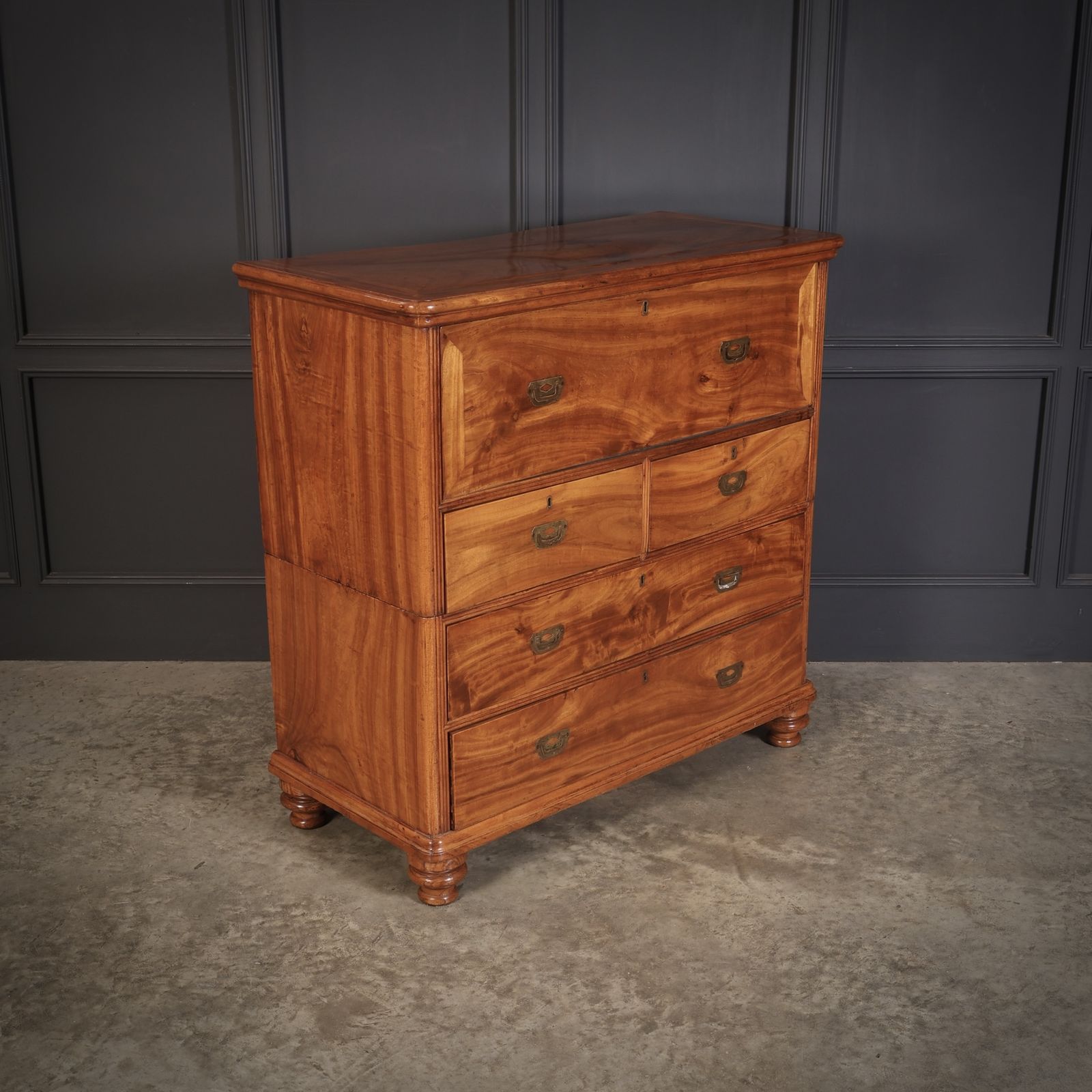Camphor Wood Military Campaign Secretaire Chest photo furniture