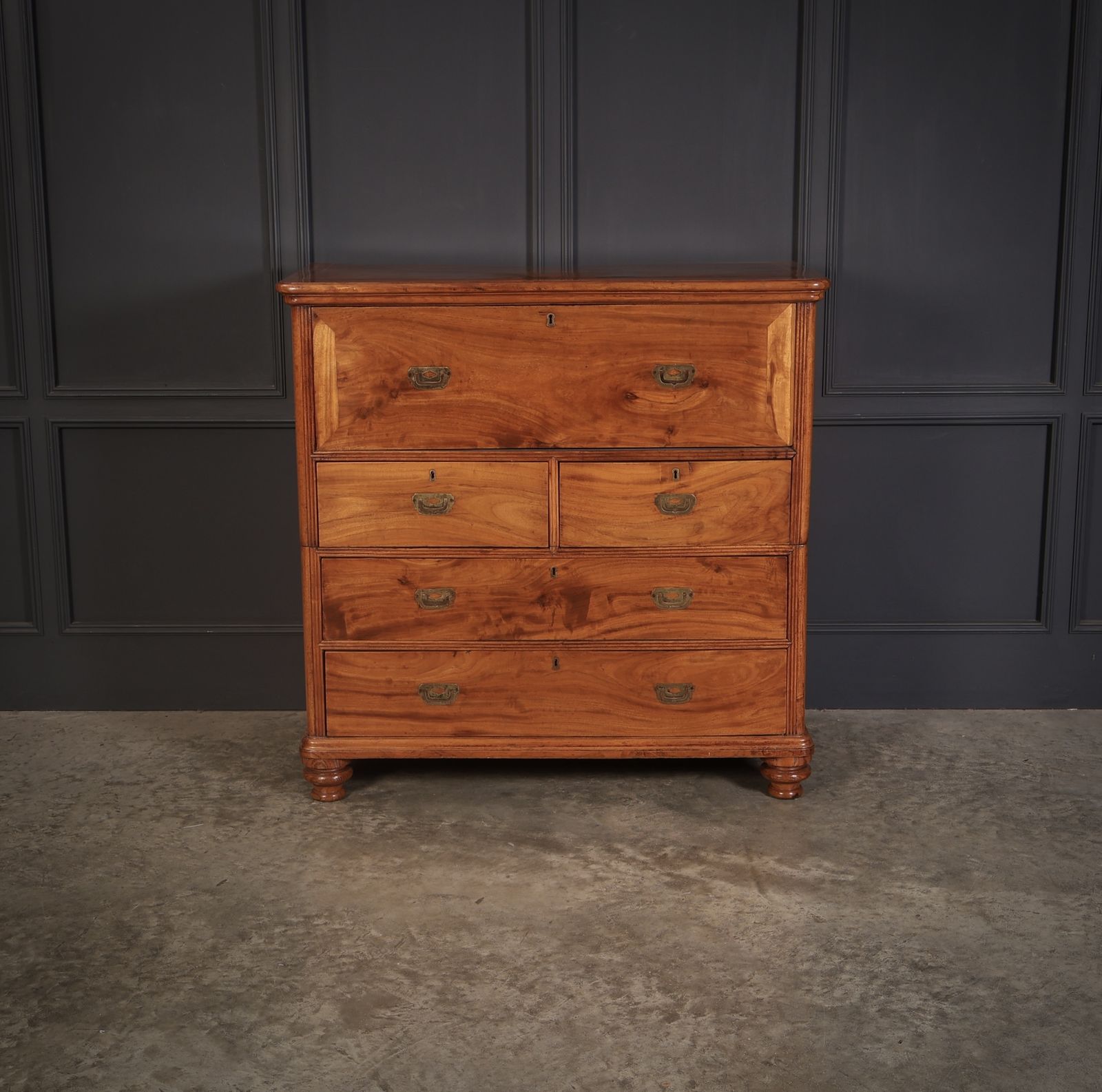 photo for sale Camphor Wood Military Campaign Secretaire Chest