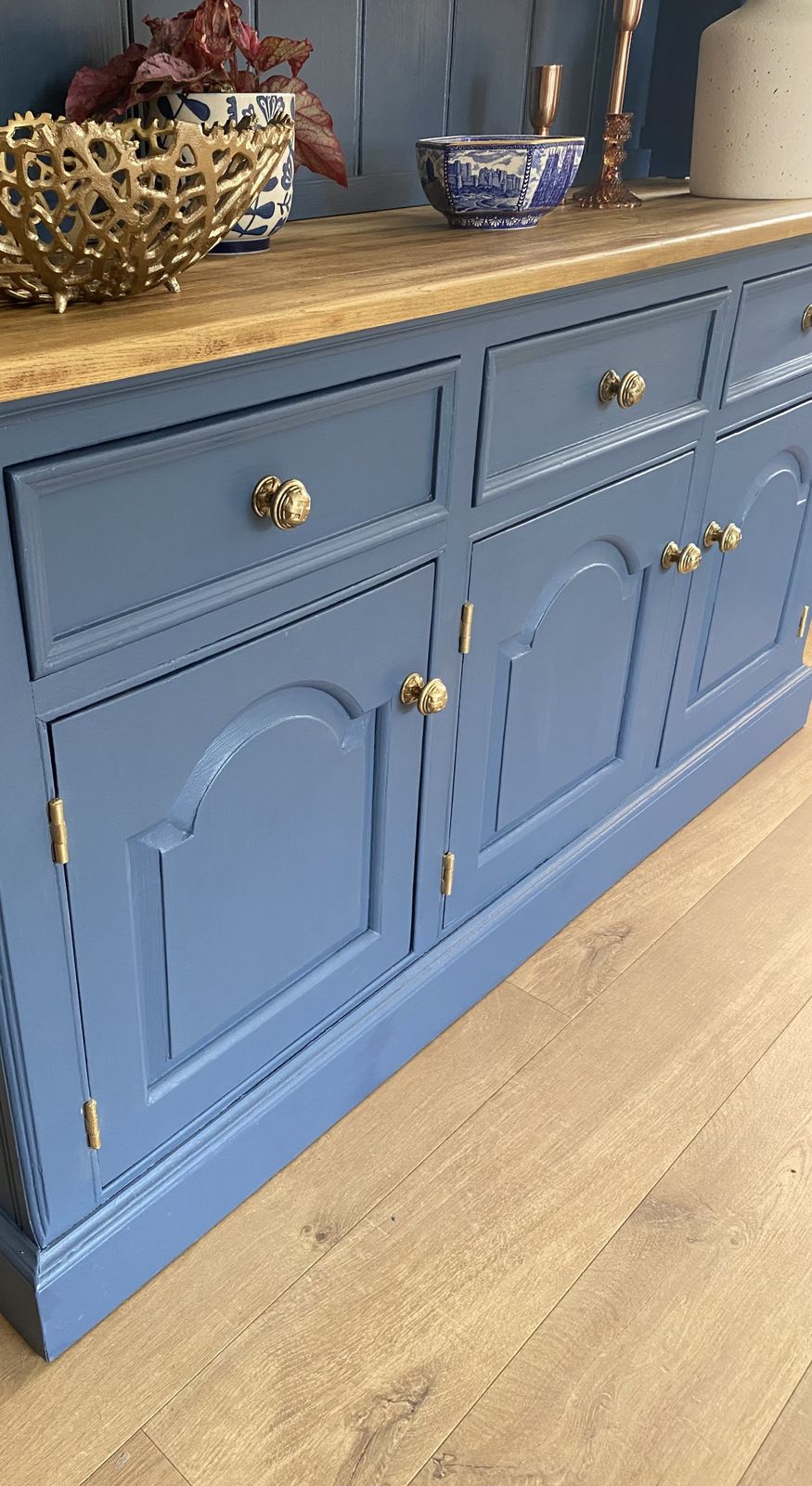 Rustic Farmhouse Dresser, Blue Welsh Dresser, Old Pine Dresser photo buy