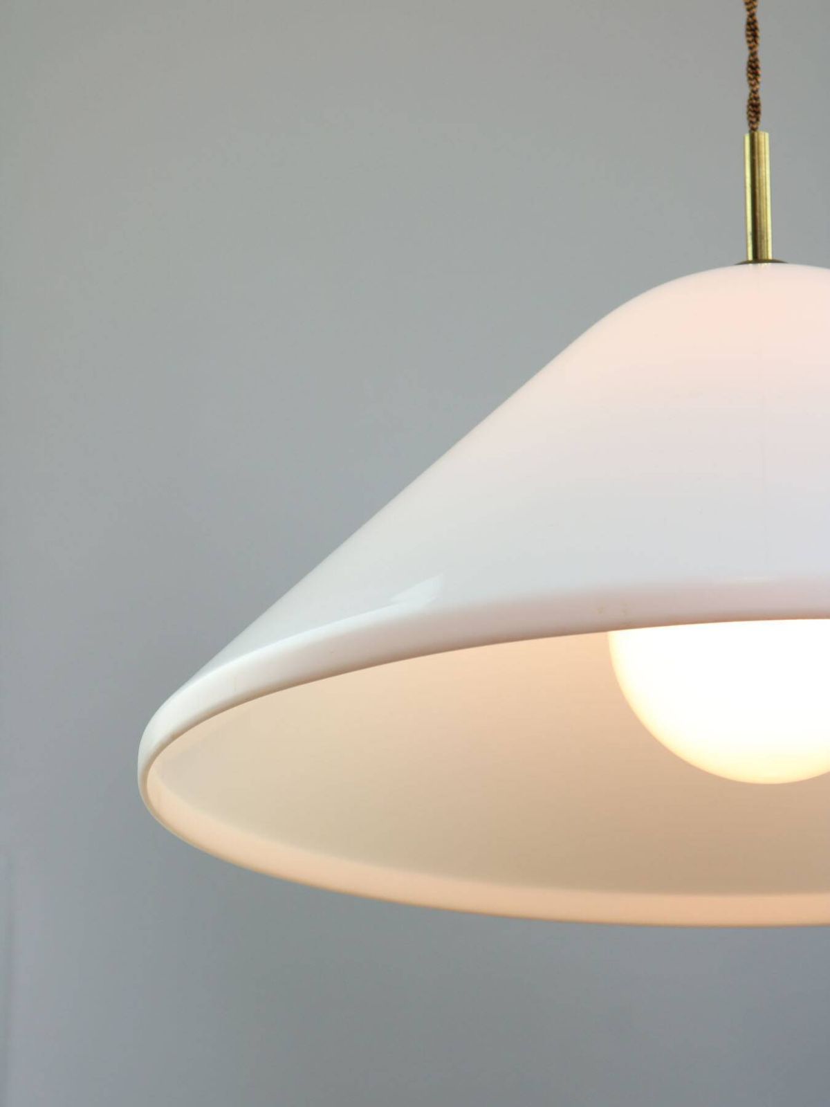 Elpis Pendant By Luigi Massoni For Guzzini In Plexiglass & Brass, 1970s photo furniture