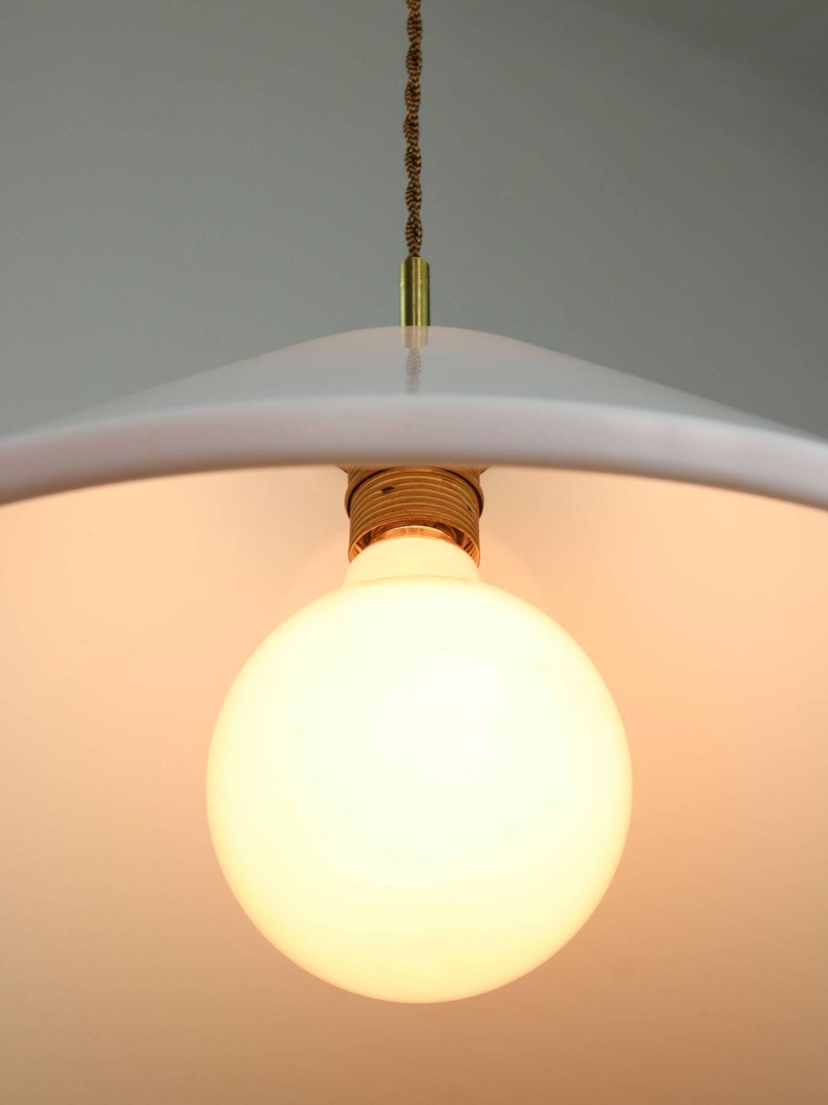 Elpis Pendant By Luigi Massoni For Guzzini In Plexiglass & Brass, 1970s photo vintage