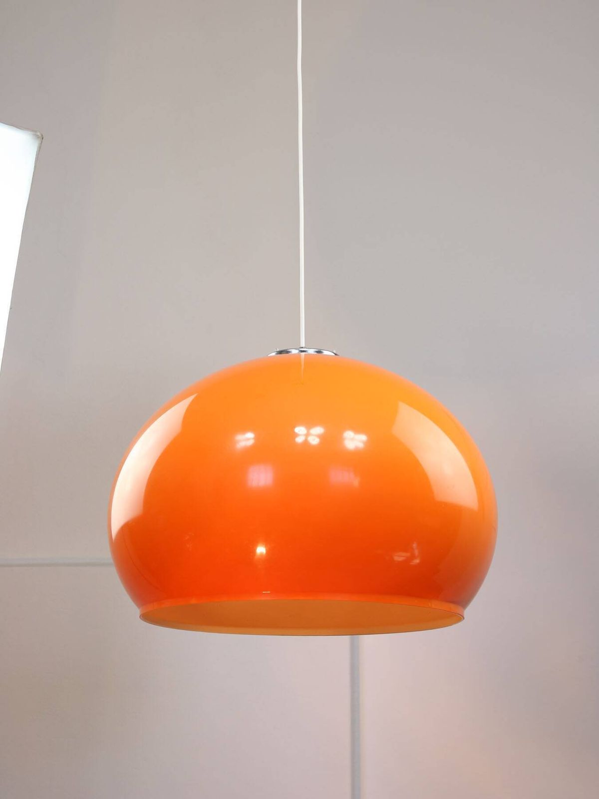 Giant Orange Space Age Pendant Light By Guzzini, 1970s photo 1482.0