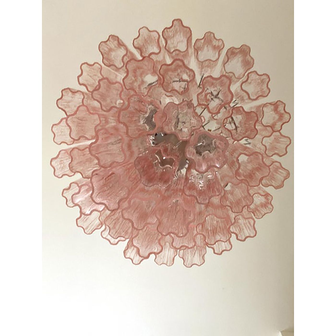 Contemporary Pink "Tronchi" Murano Glass Chandelier photo vinterior