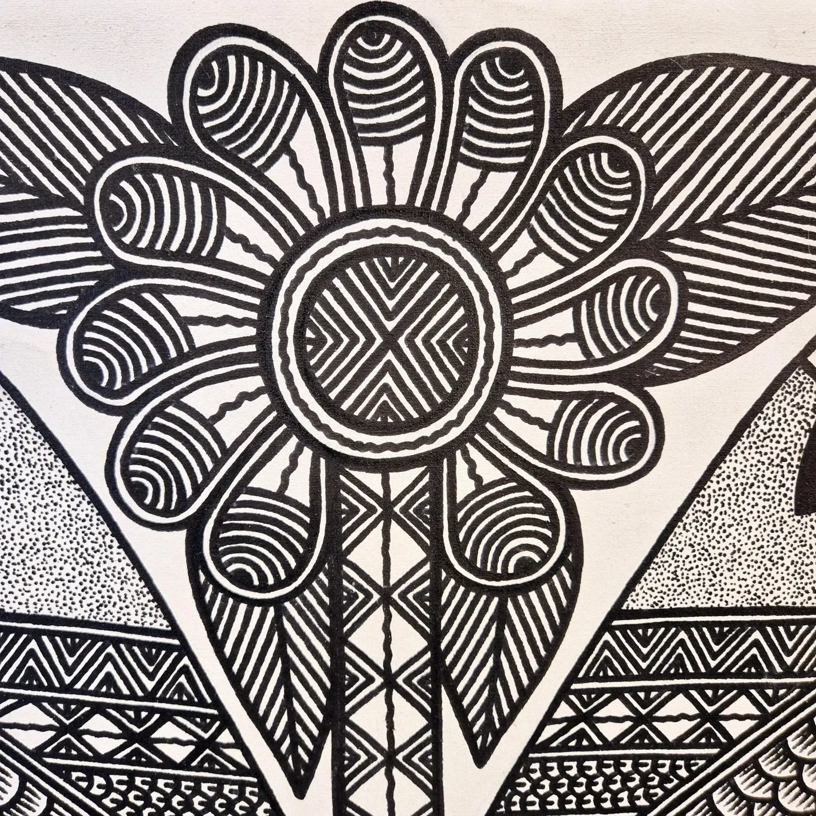 Birds Of Paradise, John Kauage, Acrylic On Canvas, Papua New Guinea, 2013 photo Art