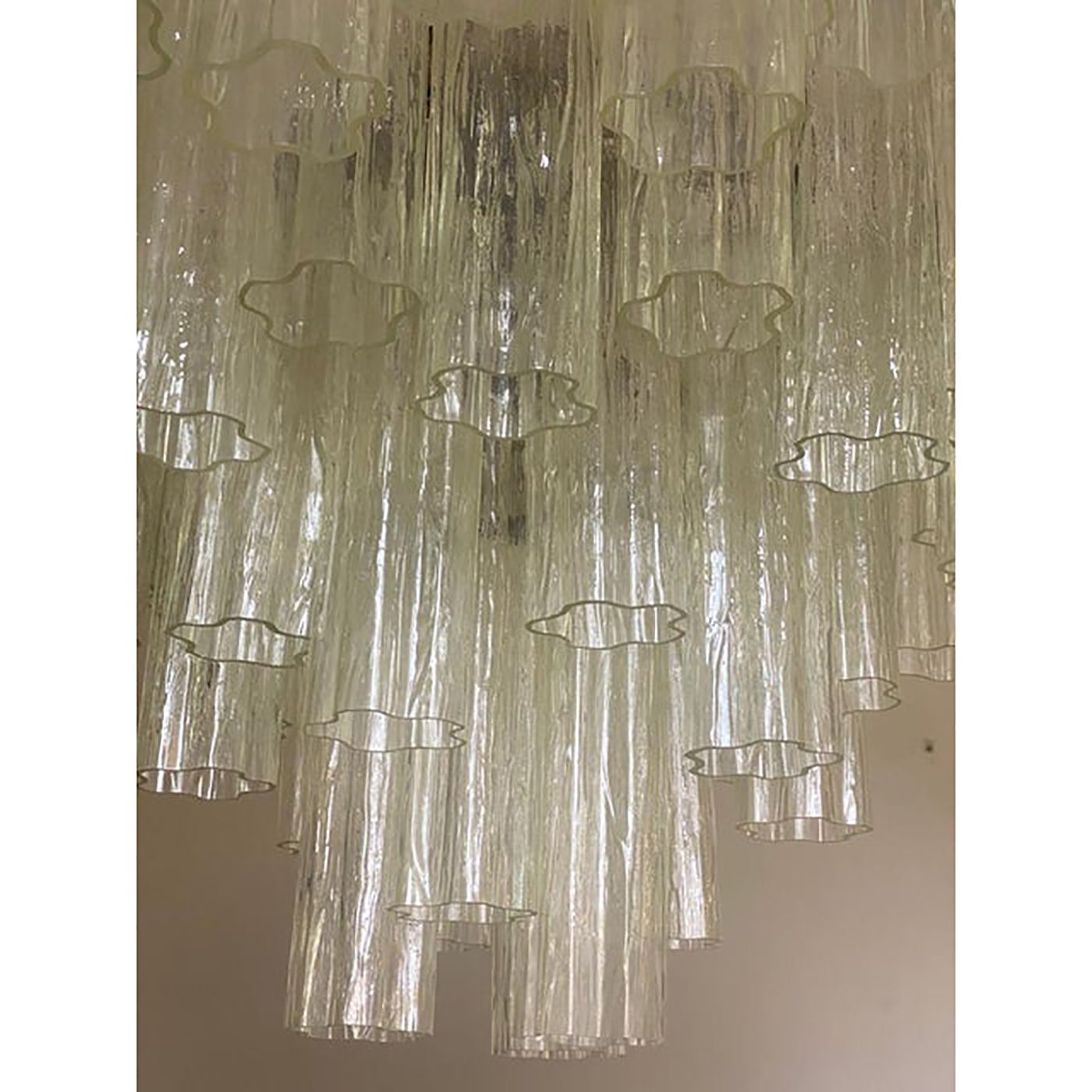 Contemporary Champagne "Tronchi" Murano Glass Chandelier In Venini Style photo vinterior