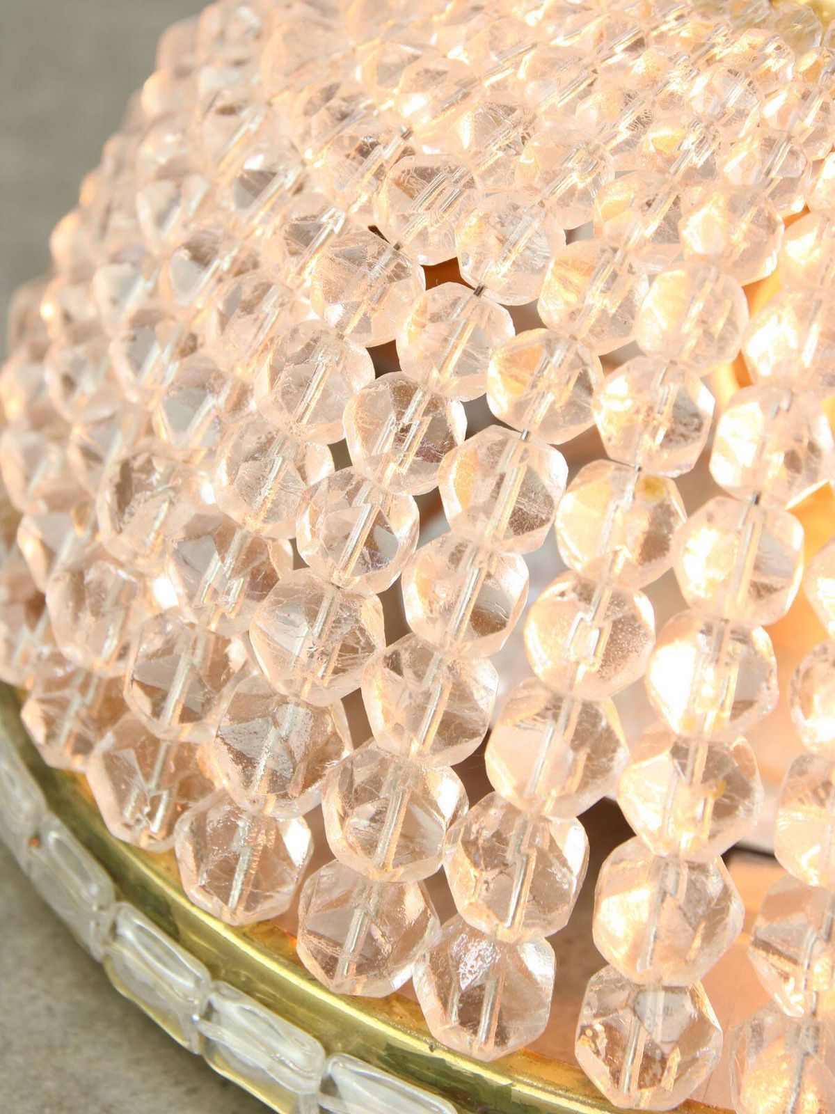 Mid Century Czech Crystal And Brass Wall Lamp In Brass, 50s, Set Of 2 photo for sale