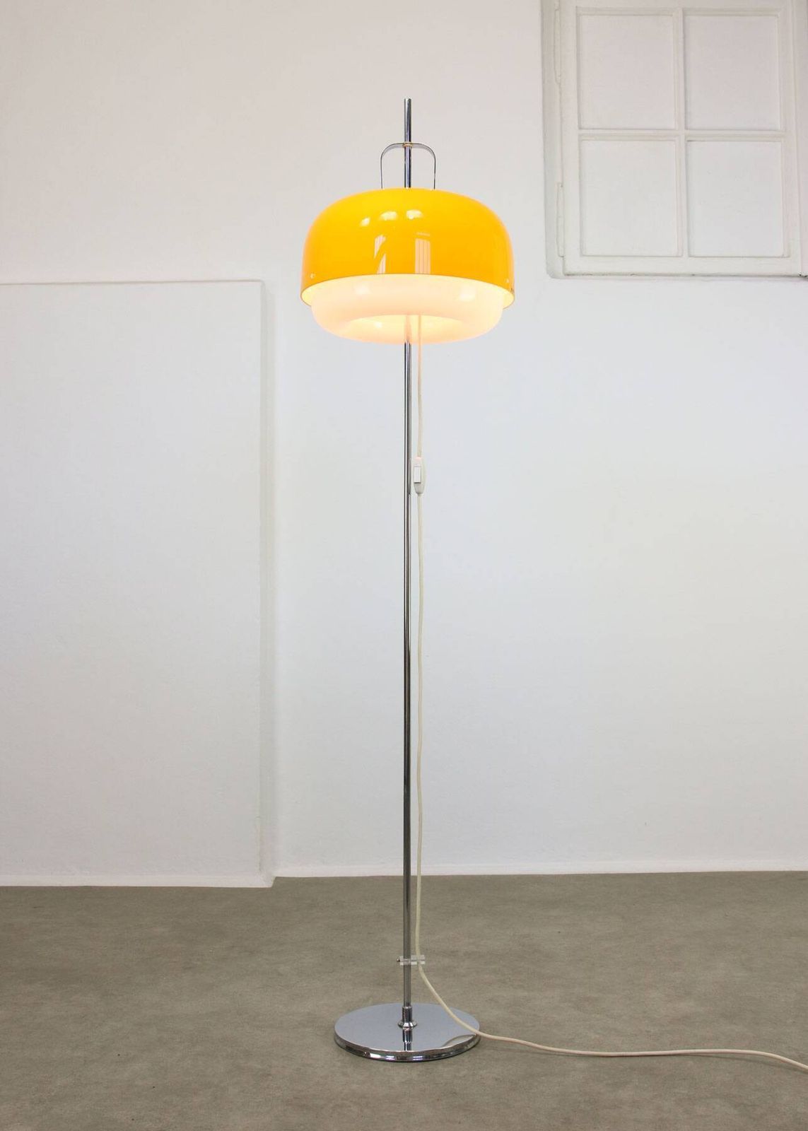 Space Age Yellow Medusa Floor Lamp By Luigi Massoni For Guzzini, 1970s photo furniture