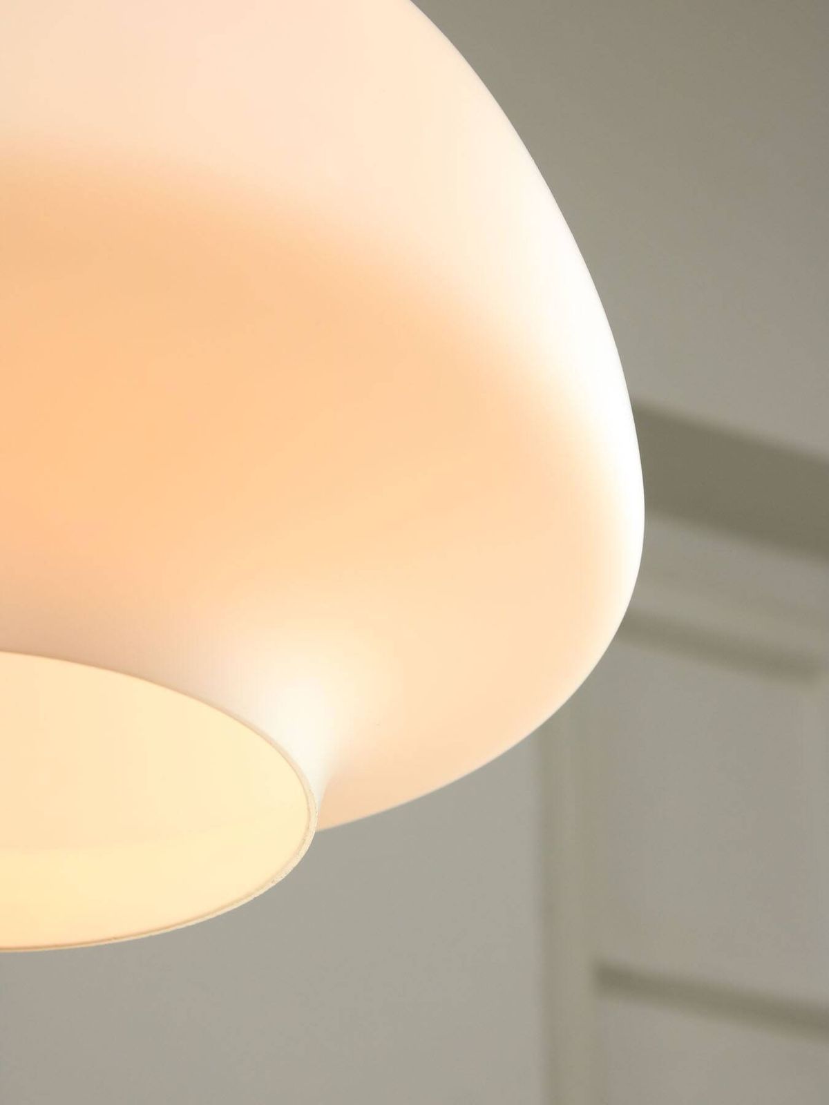 Mid Century Modern Italian Opaline Glass And Brass Pendant Lamp photo Lighting