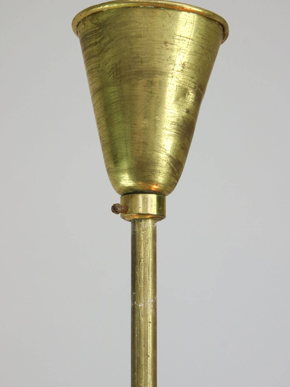 photo buy Italian Art Deco Chandelier In Brass And Yellow Glass, 1940s